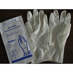 Sterile latex surgical gloves