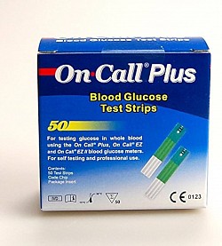 on call plus blood glucose test strips