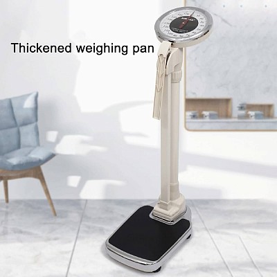 Mechanical Weight Scale, 2-in-1 Height and Weight Scale, with Adjustable Height Rod